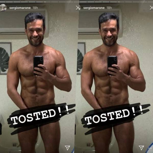 Ator Sérgio Marone pelado em foto do Instagram