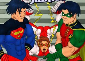 Heróis transando: Super Man, Robin e The Flash