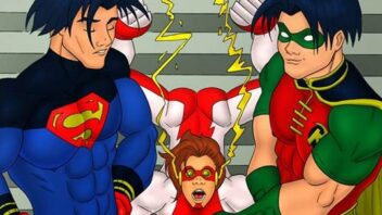 Heróis transando: Super Man, Robin e The Flash