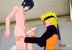 Naruto e Sasuke transando no banheiro da escola