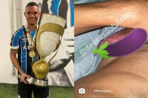 Vídeo do jogador brasileiro Luiz Fernando do Grêmio batendo punheta