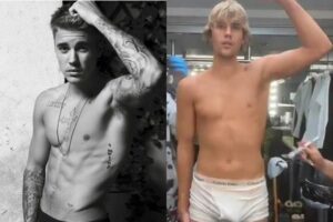 Fotos e vídeo de Justin Bieber de cueca em making of de clipe