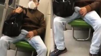 Flagrando homem de pau duro no metrô