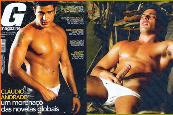 Fotos do ator Cláudio Andrade nu na G Magazine - Homens Pelados BR