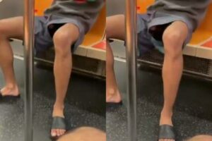 Moleque de pau duro no metrô público