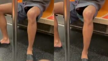 Moleque de pau duro no metrô público