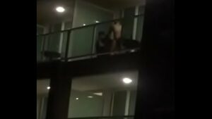 Gay fucked on the balcony