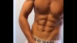 Lean abs muscle guy masturbating gay video