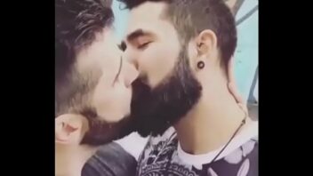Two gay bear kissing