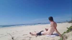 Gay beach masturbation solo