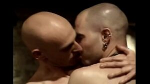 Gay skinhead pissing on twink