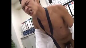 Japanese gay office guy muscular blue t-shirt porn video
