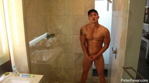 Porn gay solo muscle shower