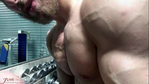 Bodybuilders men gay covered cum