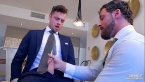 Horny gay guys in suits threesome pornhub