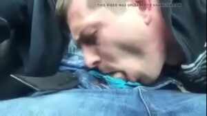 Gay chubby amateur sucking in car tube