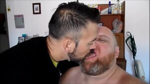 Gay couple kiss tumble
