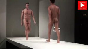 Gay man potbellied naked