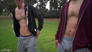 Gay porn guy in sweatpants