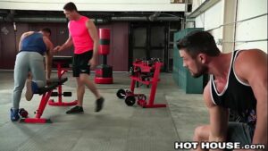 Gym muscle gay jerking group