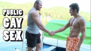 Muscle gay sex outdoor with chantilly