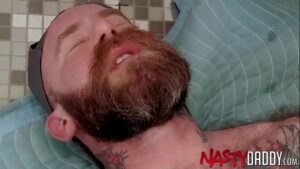 Bald and bearded gay sex