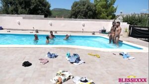 Gay porn orgy at near the pool