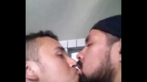 Lipstick gay kissing